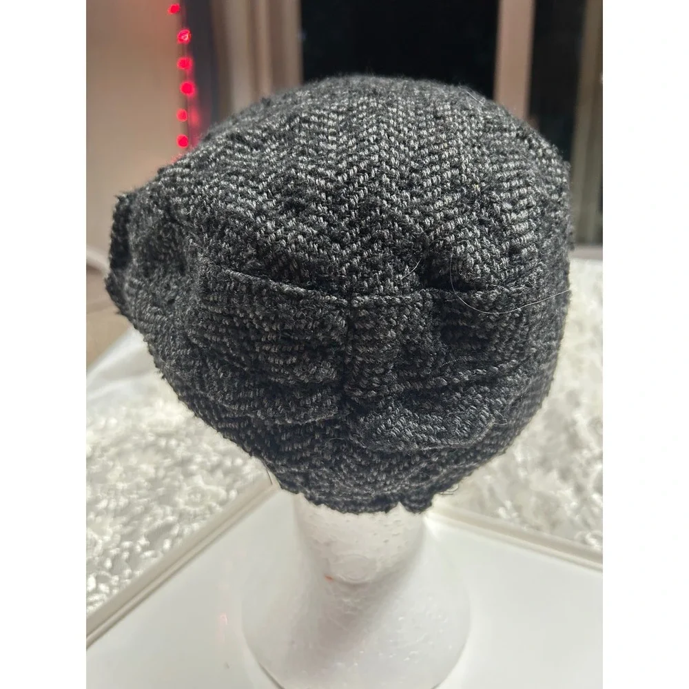 Y2K Wool Blend Newsboy Cap Bow Cadet Military 2000s Fall Preppy Chic Hat
